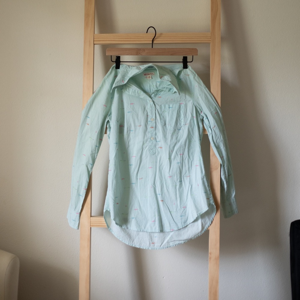 Merona Half Button Down Long Sleeve / xSm